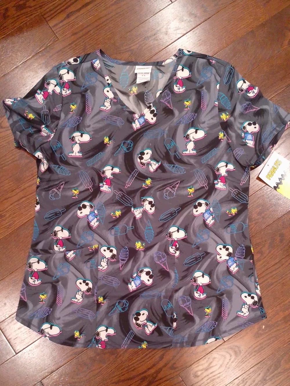 Peanuts Snoopy Scrubs Top Shirt L